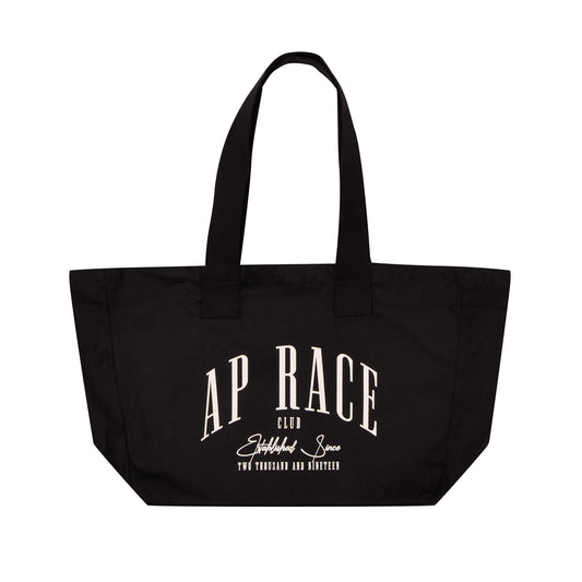 AP Race Script Tote Bag Black